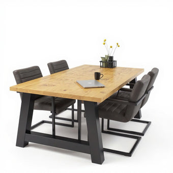 Industriële Eiken Eettafel Bos