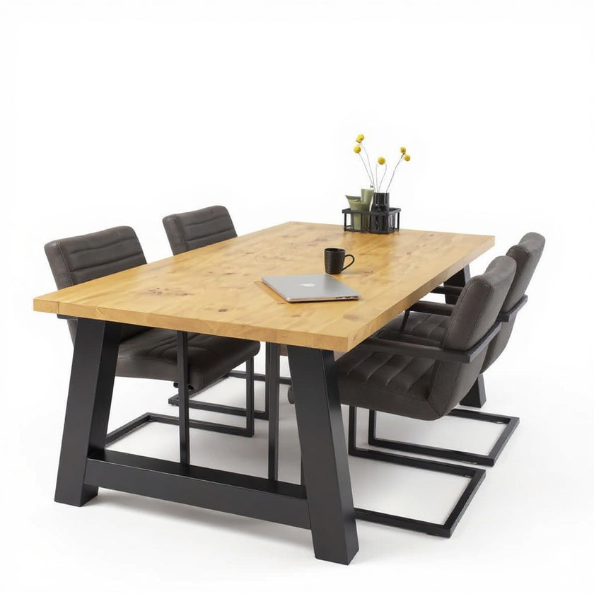 Industriële Eiken Eettafel Bos