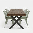 Industriële tuintafel X poot met douglas houten blad voor buiten – Design85