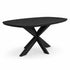 Eettafel Deens ovaal Pillar van eikenhout met houten X-poot in kleur Black