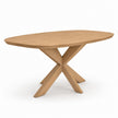 Eettafel Deens ovaal Pillar van eikenhout met houten X-poot in kleur Naturel