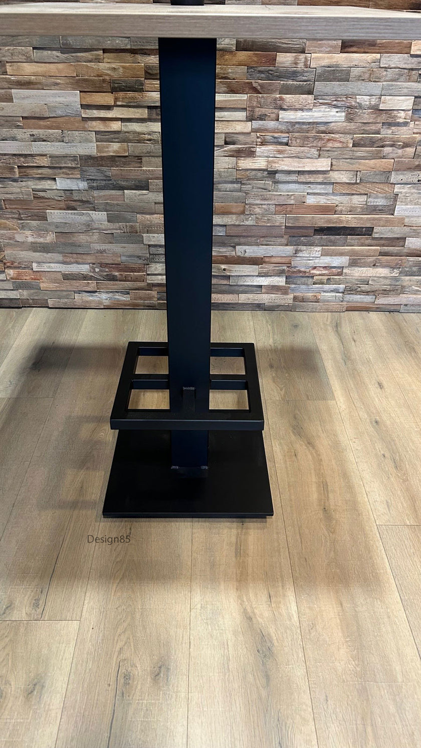Bartafel Miami met houten tafelblad en zwart metalen frame