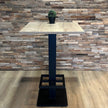 Hoge houten bartafel Miami met stevig zwart stalen onderstel
