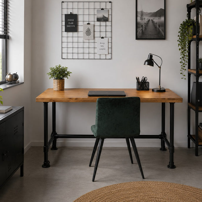 industrieel bureau leef in een moderne werkkamer. 