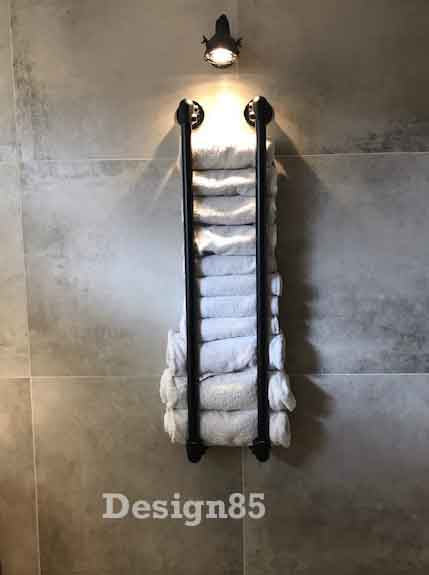 Handdoekenrek Industrieel Zwart