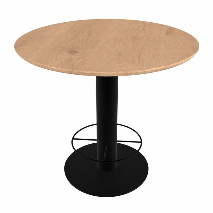 industriele bartafel loft met een facetrand en een stalen onderstel