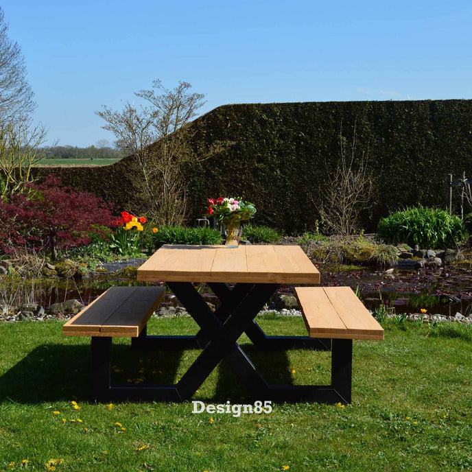 Industriële tuintafel Picknick