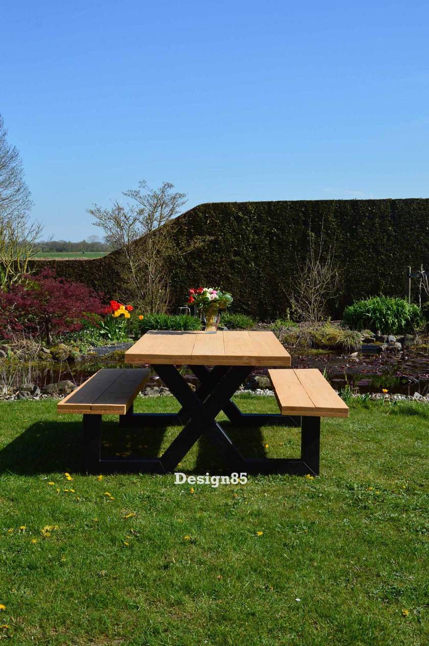 Industriële tuintafel Picknick