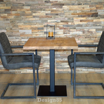 Eikenhouten Tafel Met Stalen Poot Brand