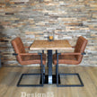 Eikenhouten tafel met stalen poot Brand