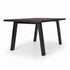 Industriële eiken eettafel Continental black met donker eiken blad en zwart stalen onderstel