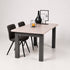 Industriële eiken eettafel Hagel white met licht eiken tafelblad en robuust metalen onderstel