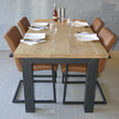 Industriële eiken eettafel Hagel