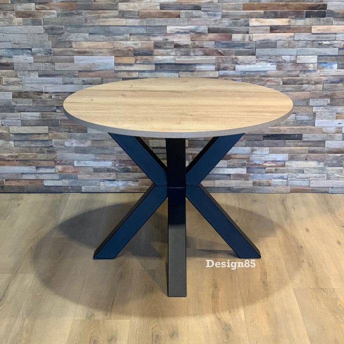 Industriële Eiken Eettafel Rond