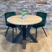 Industriële eiken eettafel Rond