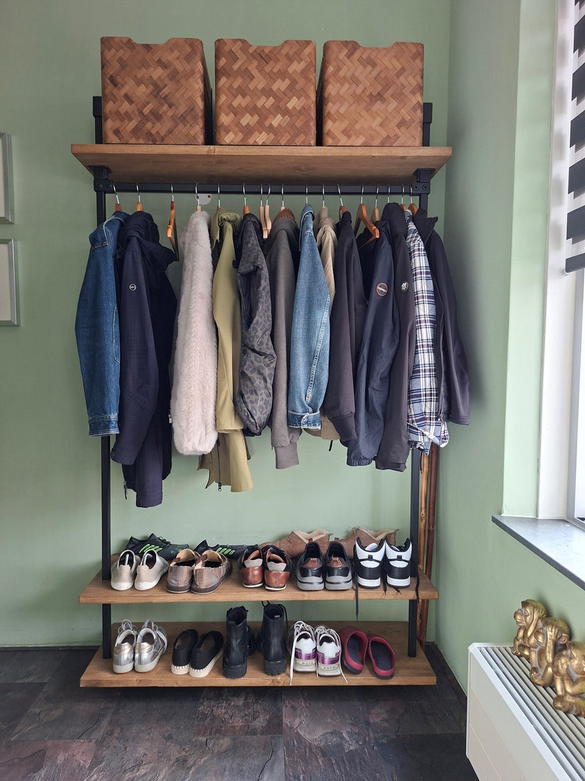 industriele kapstok kleerhanger met vierkante kokers voor kleerhangers