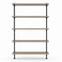 Industriële kast met Taupe houten legplanken en zwart metalen frame