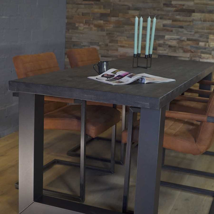 Industriële steigerhout eettafel Mist