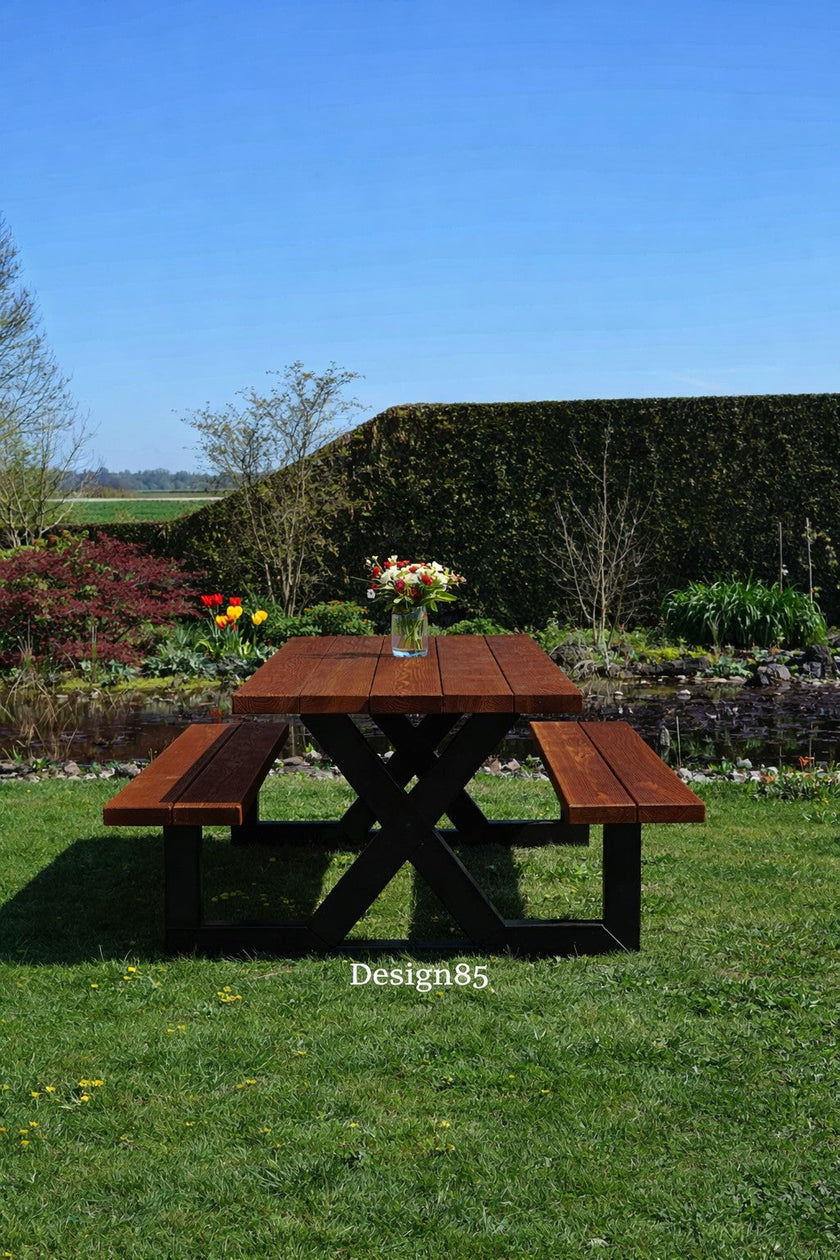 Industriële tuintafel Picknick