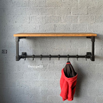 Kapstok Zwart Metaal Hoedenplank