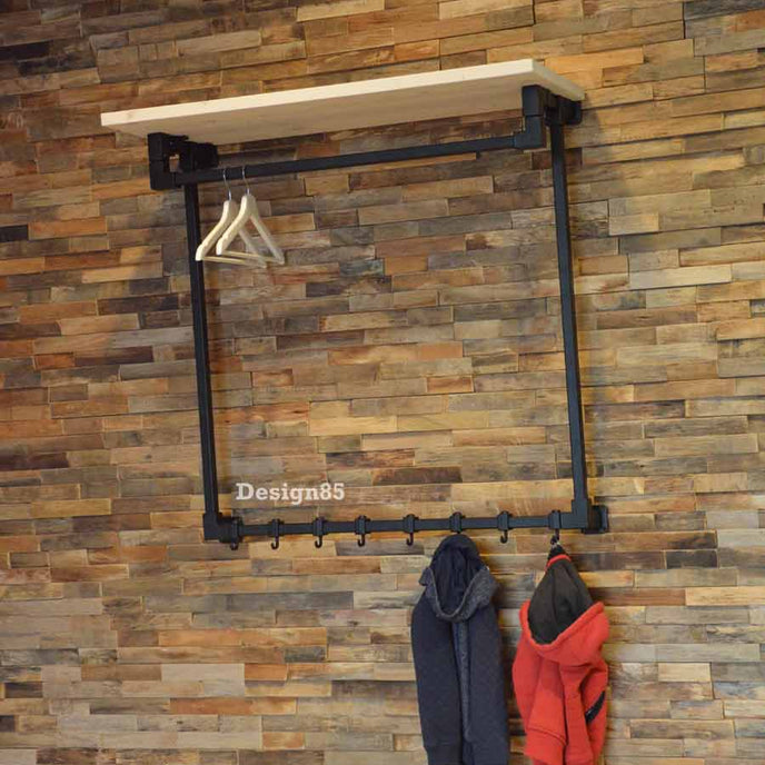 Kapstok zwart metaal Stang