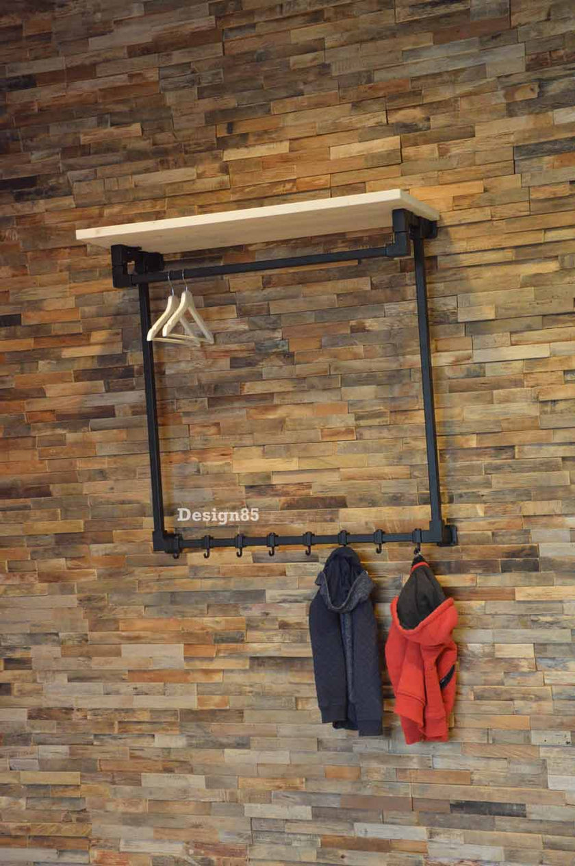 Kapstok zwart metaal Stang