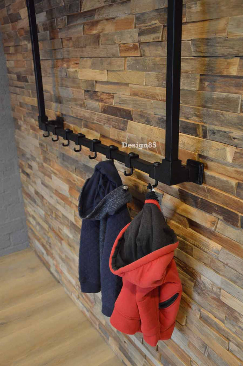 Kapstok zwart metaal Stang