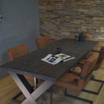 Kruispoot Tafel Water Met Stalen Tafelpoten