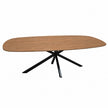 Salontafel ovaal Facet met zandkleurig houten blad en zwart stalen spinpoot.
