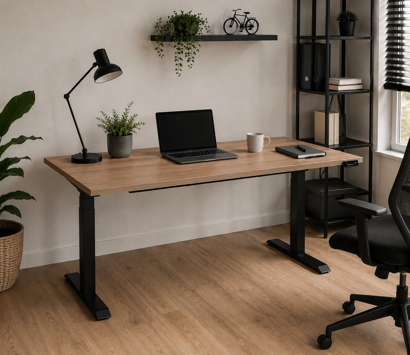 Modern zit sta bureau Beweeg met elektrisch verstelbaar onderstel in kantooropstelling
